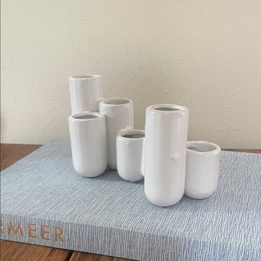 HomArt Luna Bud Vase Cluster – Ceramic Matte White - Picture 2 of 6